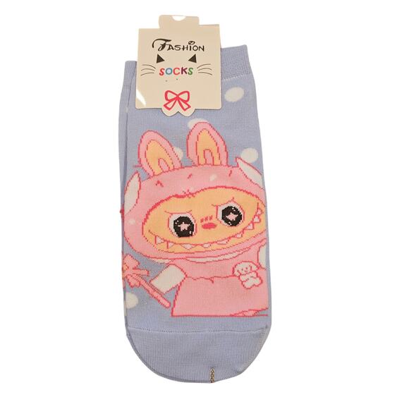 Labubu Socks & Keychain Coin Purse - 2 Pairs Women's/Big Kids Socks & 1 Keychain - Picture 3 of 5